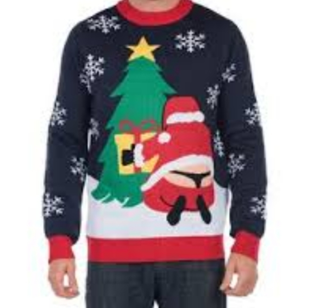 Tipsy Elves Santa Christmas Holiday Ugly Sweater Size L